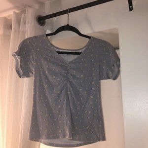 Blue floral top